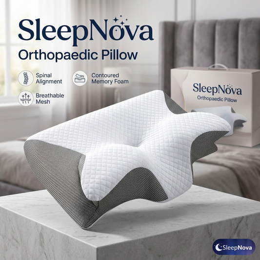 SleepNova™ Ergonomic Orthopedic Memory Foam Pillow – Cervical Neck Support for Deep, Pain-Free Sleep