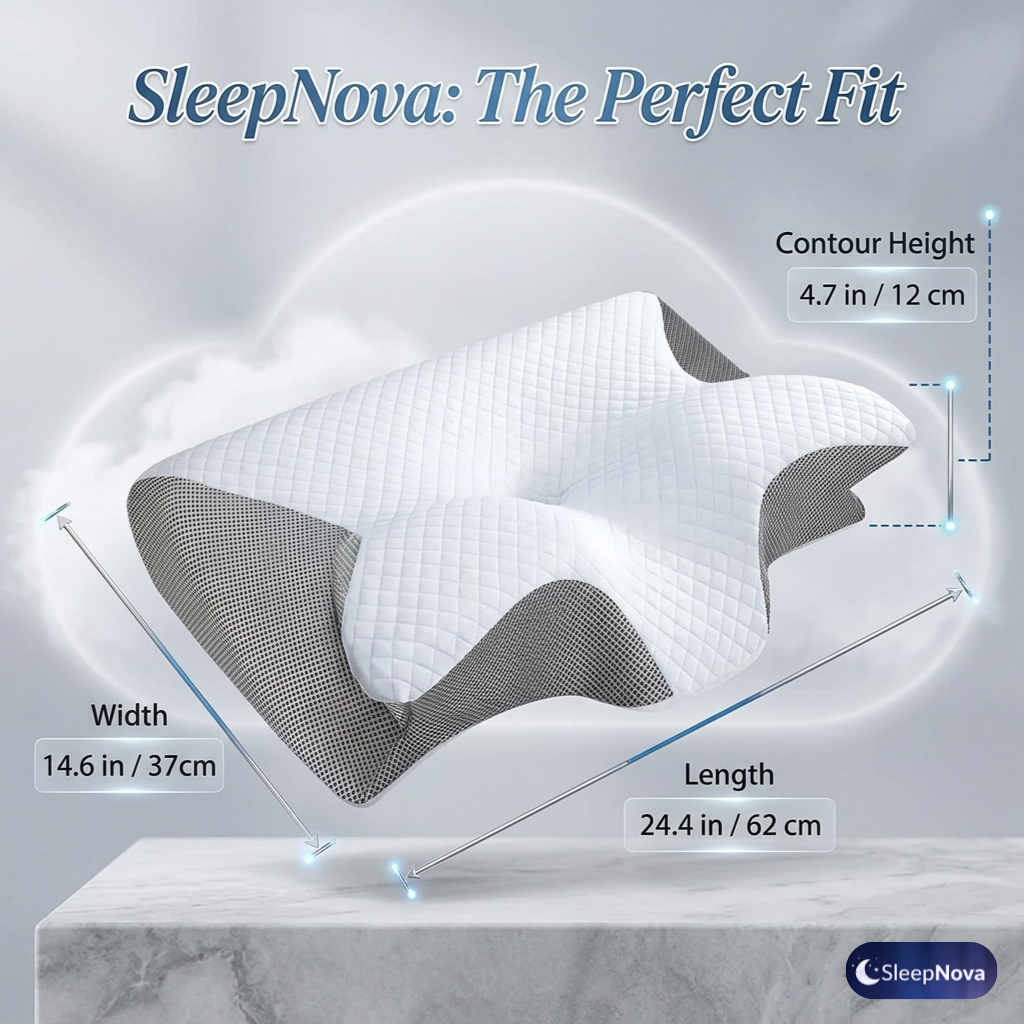 SleepNova™ Ergonomic Orthopedic Memory Foam Pillow – Cervical Neck Support for Deep, Pain-Free Sleep