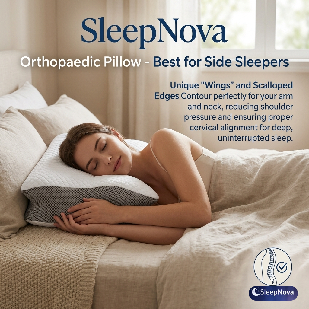 SleepNova™ Ergonomic Orthopedic Memory Foam Pillow – Cervical Neck Support for Deep, Pain-Free Sleep